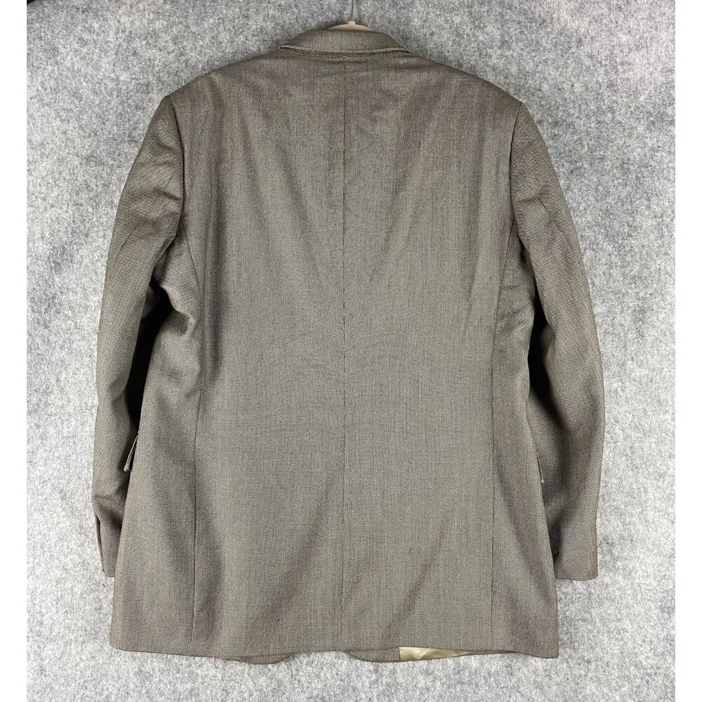 Daniel Cremieux Loro Piana Wool Blazer Sport Coat Mens 42R Brown Geometric USA‎